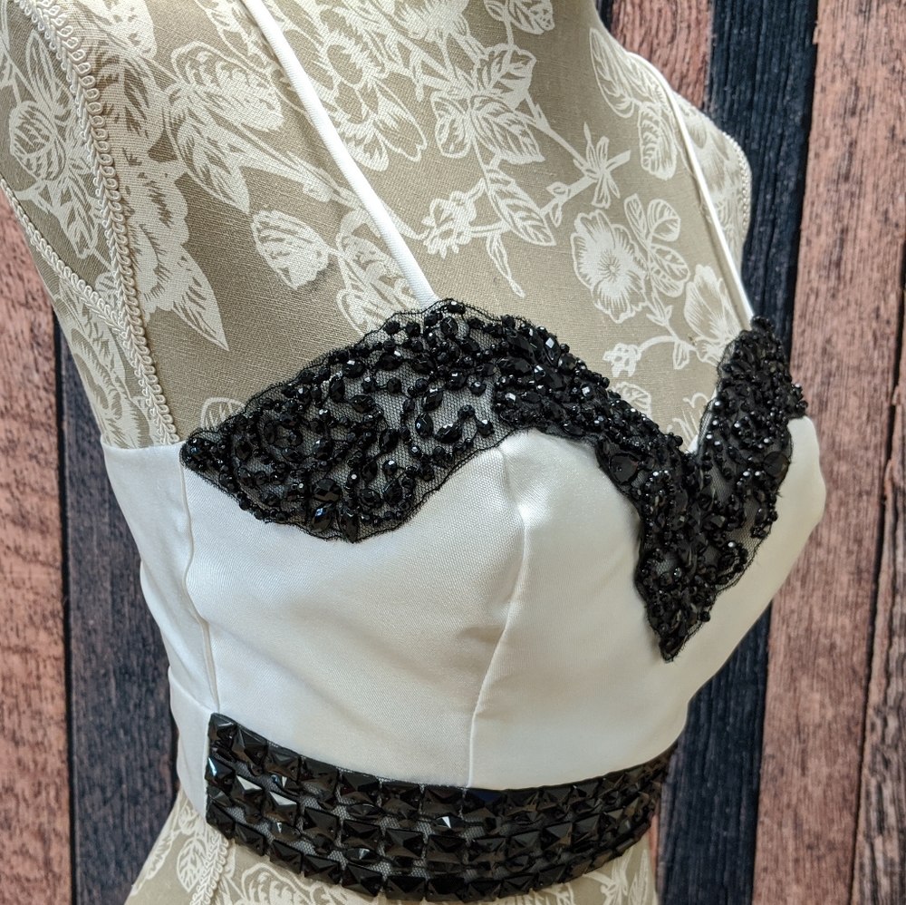Black and White Crop Prom Separates Top Only